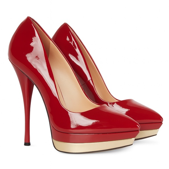 Versace Shoes - VERSACE Red Patent Leather Ultra High Heels. Y2K